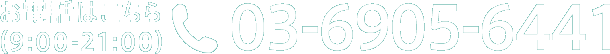 お電話はこちら(9:00-21:00)03-6905-6441